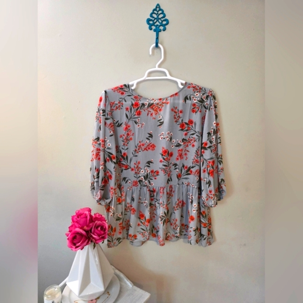 Adore Me Floral Peplum Blouse Size 2X (NWT)